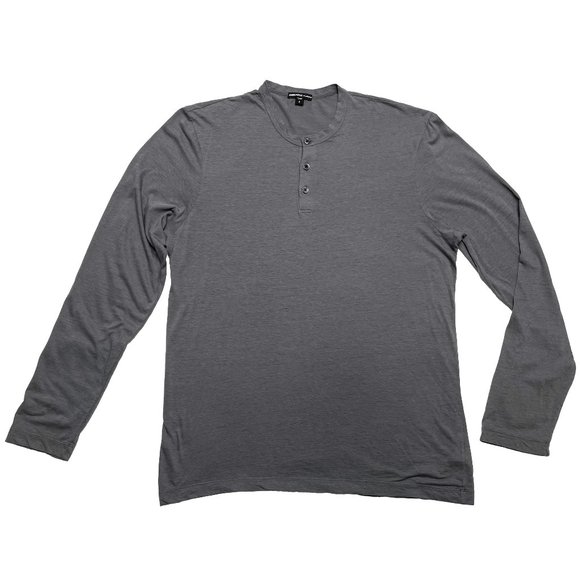 James Perse Slub Long Sleeve Shirt - Dark Gray | 2 - Picture 1 of 12